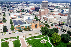 View from the balcony of the State Capitol Building.